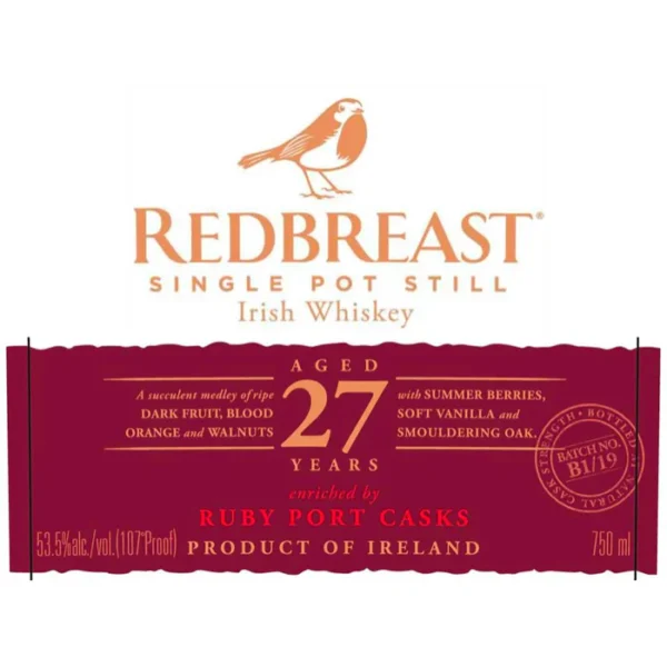 Redbreast 27 Year Old Irish Single Pot Still Whiskey - Image 2