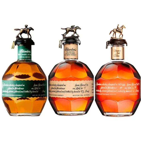 Blanton’s Original Single Barrel Bourbon & Green Label & Gold Foreign Edition Bundle