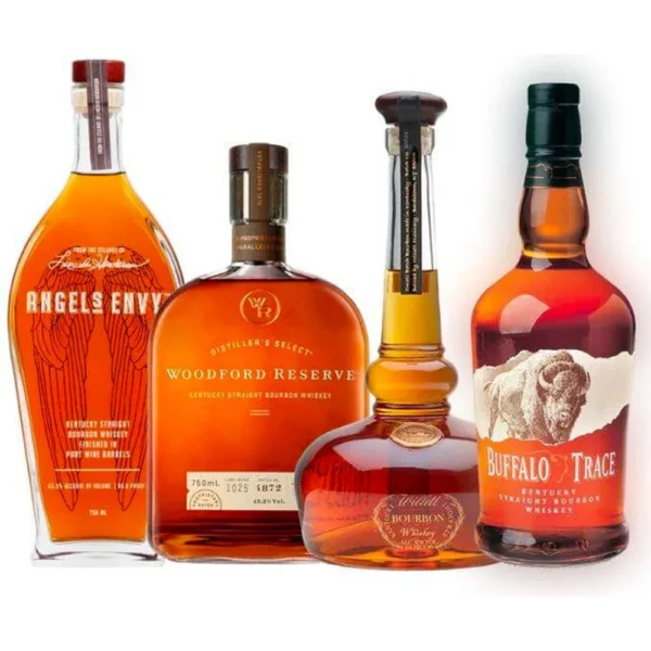 Angel’s Envy, Woodford Reserve, Willett Pot Still, & Buffalo Trace Bundle